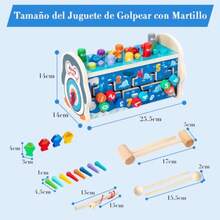 Juguetes Montessori Infantil 7 en 1 Juguete Multifuncional Didácticos Hexaédrico para Bebé Niño Niña Golpear con Martillo Juego de Pesca Educativo Estimulación Temprana Regalo Divertido para Navidad - 223219791 - Ver 7