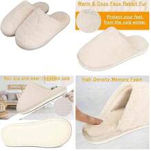 RAINSMORE Pantuflas Mujer Cmoda Pantuflas para Mujer Slippers Women Antideslizante Zapatillas de Casa Pantuflas Clidas de Invierno con Cierre de Velln Cmoda Zapatillas Casa - rosa+24-25 - Ver 11