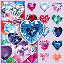 50pcs Dreamy High-Quality Exquisite Sparkling Heart Diamond Decorative Envelopes, Stickers For Desktops, Phone Cases - Multicolor - View 1