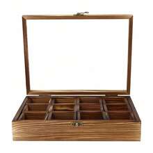 SanBouSi 1PCS Wooden Spice Box Wooden Spice Box With 12 Containers Spice Fit Box Home - Brown - View 11