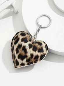 1个DIY手工PU豹纹加厚星星钥匙扣，皮革心形钥匙圈，创意礼物，送给爱人、朋友、女友，节日礼物，手机配件，汽车配件，小礼物 - 彩色 - 查看 15