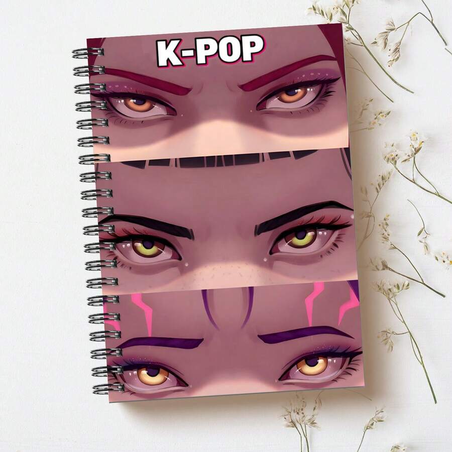 1本KATSEYE官方主题笔记本（横线内页） - 偶像收藏封面，常规横线内页，K-POP粉丝专属日记/计划本礼物 - 乾枯玫瑰色 - 查看 1