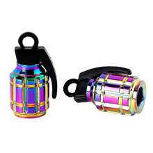 1pc Mountain Bike Valve Cap, Motorcycle Car Bicycle Colorful Aluminum Alloy Valve Cap - Multicolor - View 6