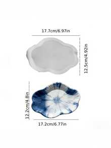 5pcs Resin Epoxy Silicone Mold, Geometric Leaf Shape Coasters & Jewelry Trays DIY - White - View 8