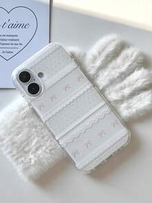 这款手机壳饰有粉色蝴蝶结，采用丝印工艺，时尚可爱，兼具个性化防摔保护功能，适用于 17/17 Pro Max、 16 Pro Max、 15 Pro、 14、 13/12/11 等机型，是送给家人、朋友、姐妹或女友的理想圣诞礼物。