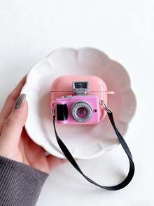 1pc Cute Pink Creative Camera Shaped Bluetooth Earphone Case, Compatible With Apple Pro 2nd/3rd/4th Generation - Multicolor - View 6