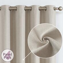 Set Of 2 Curtains Featuring A Minimalist Modern Design In Solid Colors, Farmhouse-Style Decor.These Lightweight Drapes Are Darkening In Bedrooms, Living Rooms, Or Offices, And Are Made From Imitation - White - View 9