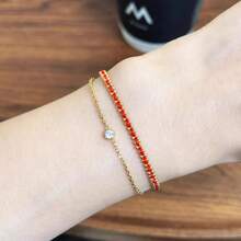 1条中国风手工红绳手链，女士款，奢华多层手链，镶嵌幸运珠，优雅配饰，新年礼物 - 編織紅繩雙層手鍊 - 查看 6