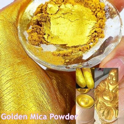 Dofuny 6 flaskor guldpärlglimmerpulverset - mineralpigment för DIY epoxiharts, tvåltillverkning, ljusfärg och smyckesmaterial