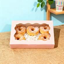 12pcs 7x4.3x1.6 Inch Pink Cookie Boxes With Clear Window, Small Cookie Boxes, Baked Goods Boxes, Wedding Dessert Display Boxes, Suitable For Pastries, Donuts, Pies, Candies, Macarons, Chocolate Truffles, Etc.