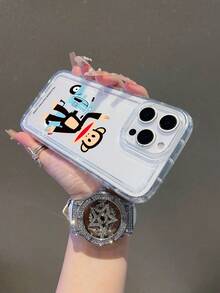 官方授权 Paul Frank 透明气囊手机壳，全包防摔保护，带摄像头开孔，猴子骑滑板车图案，全新设计，兼容 13/14/15/16 Pro Max - 彩色 - 查看 6