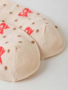 7 Pairs Women's Thin Cute Bow Breathable Moisture-Wicking Low-Cut Ankle Socks, Spring/Summer