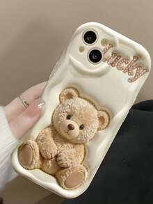 奶油色图案彩绘防摔卡通手机壳，兼容、红米系列 - 彩色 - 查看 4