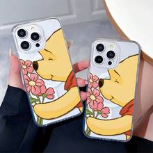 Disney.‌  Winnie The Pooh Patterned Phone Case Decorated With Flowers And A Cheerful Design. Compatible With IPhone 17, 16, 15, 14, 13, 12, And 11 Pro Models, With Shockproof Protection. Ideal For Gifts For Family, Friends, Birthdays, Spring Festival, Holidays, And Valentine's Day. - 無色 - 查看 2