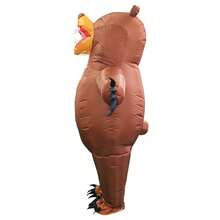 1件棕熊充气服装，男女通用 - 全身心形主题新奇服装，适合万圣节、狂欢节、圣诞节及各种活动/派对 - 棕色狗熊 - 查看 4