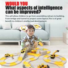 Build & Race Your Own Track! DIY Race Car Set For Kids 3+ | Includes 5 Toy Cars, Creative Construction Play | Perfect Birthday Gift For Boys And Girls - Yellow - View 5