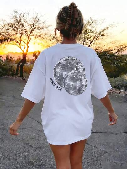 Casual Printed Round Neck Short Sleeve T-Shirt, Shiny, Refreshing, Colorful, Bringing Happiness To Girls And Children! Girl's Clothing, Girls' Graphic Tee, Summer Top, Girl's Apparel