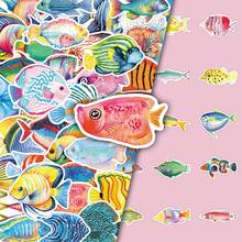 50pcs Cartoon Colorful Tropical Fish, Angelfish, Spotted Fish, Marine Life Decorative Stickers For Stationery, Refrigerator - Multicolor - View 1