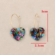 Valentine's Day Collection: Elegant Style Sequins, Transparent Heart-Shaped Multi Colored Women's Earrings And Earrings - 透明藍 - 查看 3