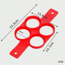 1pc Creative Silicone DIY Egg Cooker, 4-Cavity Multi-Function Pancake Mold, Egg Cooking & Baking Mold - Multicolor - View 7