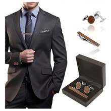 TendenciaPisacorbata Clips Y Mancuernillas Gemelos Con Caja De RegaloCalidad premium - Patrón de celosía - Ver 1