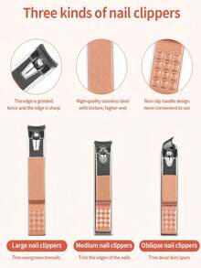 30 件经典美甲和修脚工具套装，包括指甲钳、角质层钳、镊子、指甲锉和不锈钢角质层推刀 - 无香美甲和修脚套装
