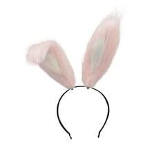 Cute Rabbit Ears Headband Long Furry Dog Ears Animal Cosplay Headband (Pink) - rosa - Ver 1