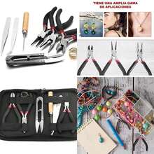 BOJA Conjunto de Fabricación de Joyas, Herramientas para Hacer Joyas, Incluye 3 Alicates 2 Pinzas Tijeras Aguja Anillo de Cobre, kit para Adultos y Principiantes(default) - Multicolor - Ver 1