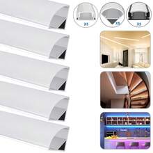 [Led Light Strip Track]10pcs V-Shaped And U-Shaped Led Light Strip Track Systems | 3.3-Foot Right-Angled Triangular Aluminum Profiles,  Lens Caps, Black Extruded Housing Tracks, For Light Strips - Including Mounting Brackets And Screws - Silvery-v - View 10