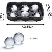 1Pack Silicone Ice Cube Tray, Skull & Rose & Diamond Shaped Ice Cube Molds, Suitable For Chilling Cocktails, Whiskey, And Juice - Black - View 5