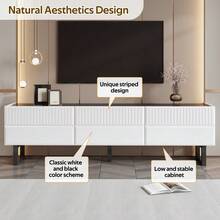 Television Stands & Entertainment Centers - Black + White + MDF + Particle Board - View 11