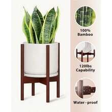 Adjustable Plant Stand Indoor Bamboo Plant Stand Fits 8 9 10 11 12 Inches Small Corner Planter Holder For Indoor Plants Single Floor Plant Stands For Living Room Balcony Reddish Browngift - Nâu đỏ - Xem 3