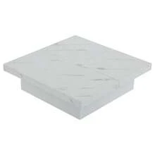 Modern White Square Coffee Table With Marble Look, 90 X 90 X 25 Cm – Four Drawers, Sliding Tabletop, Load Capacity Up To 30 Kg - 白色 - 查看 9