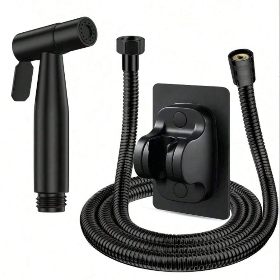 Handheld Bidet Sprayer - Stainless Steel Cloth Diaper Spray Nozzle, Adjustable Water Pressure, With Spray Hose, Suitable For Baby/Female Intimate Cleaning - 3pcs Set - View 1