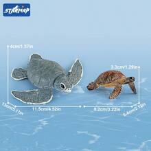 [经儿童认证] 玩具海洋动物 - 鲸鱼、海豚、企鹅等 - 细致的海洋生物 - 逼真的雕像，适合感官箱 - 海洋生物套装 - 3 岁以上，海洋海洋动物模型沐浴套装玩具雕像鲨鱼海龟装饰玩具套装礼物收藏认知玩具，适合男孩女孩 - 彩色 - 查看 35