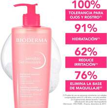 BIODERMA, Limpiador Facial, Sensibio Gel Moussant, Gel Micelar para Piel Sensible, Hidratación al instante, 500 ml - rosa - Ver 3