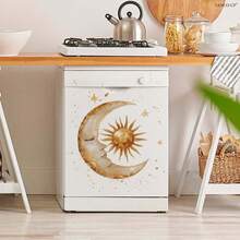 1件波西米亚风格日月金色墙贴，3D立体防水防油PVC墙贴，适用于斋月、卧室、厨房、客厅 - 彩色 - 查看 6