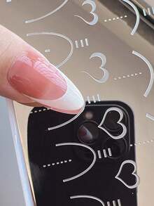 1pc French Line Nail Art Stamping Plate, Nail Art Stamping Tool Set, French Pointed Heart Nail Art Stamping Template, Suitable For French Manicure DIY Home Salon - Multicolor - View 1
