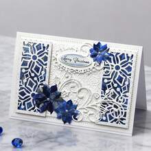 创意花卉边框金属切割模具，DIY剪贴簿相册和压花模板，贺卡制作工具，卡片纸切割工艺品，礼品卡制作模板模切。 - 銀色 - 查看 2