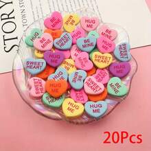 5/10/20颗树脂粉末彩色心形 | 适用于工艺品、剪贴簿、珠宝配件和盆景表面装饰 - 配件 - 查看 9