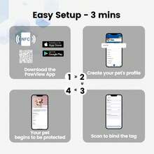 Pawview Silent Silicone Dog Name Tags Personalized For Pets With Bow Tie Style, Slide On Dog ID Tag With QR Code & NFC - Scan QR For Instant Location Alert, Emergency Contact,Pet Profile - màu đen - Xem 6