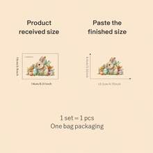 兔子复活节彩蛋花朵图案贴纸，采用高透明薄膜印刷，色彩柔和优雅。适用于窗户、墙壁、不规则形状的墙面，是家居装饰的理想之选。 - 彩色 - 查看 13