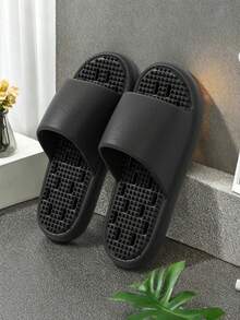 情侣镂空拖鞋，室内防滑按摩EVA拖鞋，家居浴室拖鞋，速干软底镂空拖鞋 - 黑色 - 查看 12