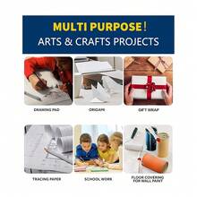 Kraft Paper Roll 12\ X 98ft, White Craft Paper 80GMS For Gift Package/Bouquet Flower Wrapping/ Arts Drawing/Bulletin Board/DIY/Box Moving Filler/Shipping Supplies/Table Cover, Unwaxed & Uncoated - 12吋x98英尺-白色 - 查看 5