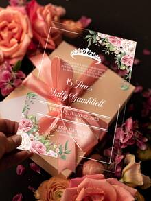 Versatile Acrylic Invitation Cards, Minimalist & Versatile, Suitable For Baby Shower, Housewarming, Birthday, Party, Engagement, Customizable High-Quality Design - Multicolor - View 5