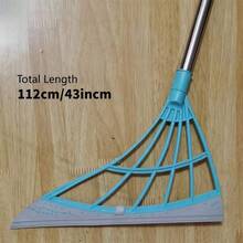 1pc Magic Broom Longer Version 112cm/43inch Rubber Strip Broom Broom Silicone Sweep Cleaning Floor Wiper Silicone Broom Domestic Toilet Lazy Broom ,A Broom Beloved By Young People, Middle-Aged Women, And The Elderly - 深灰色 - 查看 8