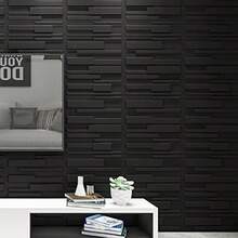 Art3d A10032BK Paneles de pared, 19.7 x 19.7 pulgadas, rectngulo 3D 3-negro, 32 pies cuadrados - rectángulo 3d 3-black1 - Ver 3