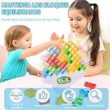 Tetra Tower Balance Game 48 Piezas Bloques de Construccion de Equilibrio de Descompresion Stack Attack Juegos Mesa Juego de la Torre  Adecuado para Navidad Party Mind GamesDiversión infantil, alegría, juguetes necesarios para niños - 48 piezas - Ver 6