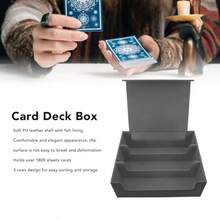 sdeCaja de Almacenamiento de Cuero de PU Estuche de 3 Filas con Cierre Magnetico Capacidad para 1800+ Cartaskiu - Carcasanegraconforrogris - Ver 3