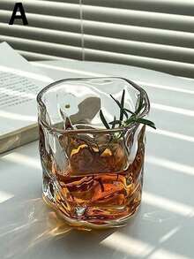 Trending Twist Glass Cup, Asymmetrical Whiskey Wine Glass, Transparent Creative Glass Cup, High-Quality Drinking Water/Coffee Cup, Home Use - Multicolor - View 9